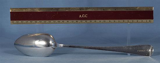 A George III silver Old English pattern basting spoon, Length 12 ¼”/307mm Weight: 4oz/111grms